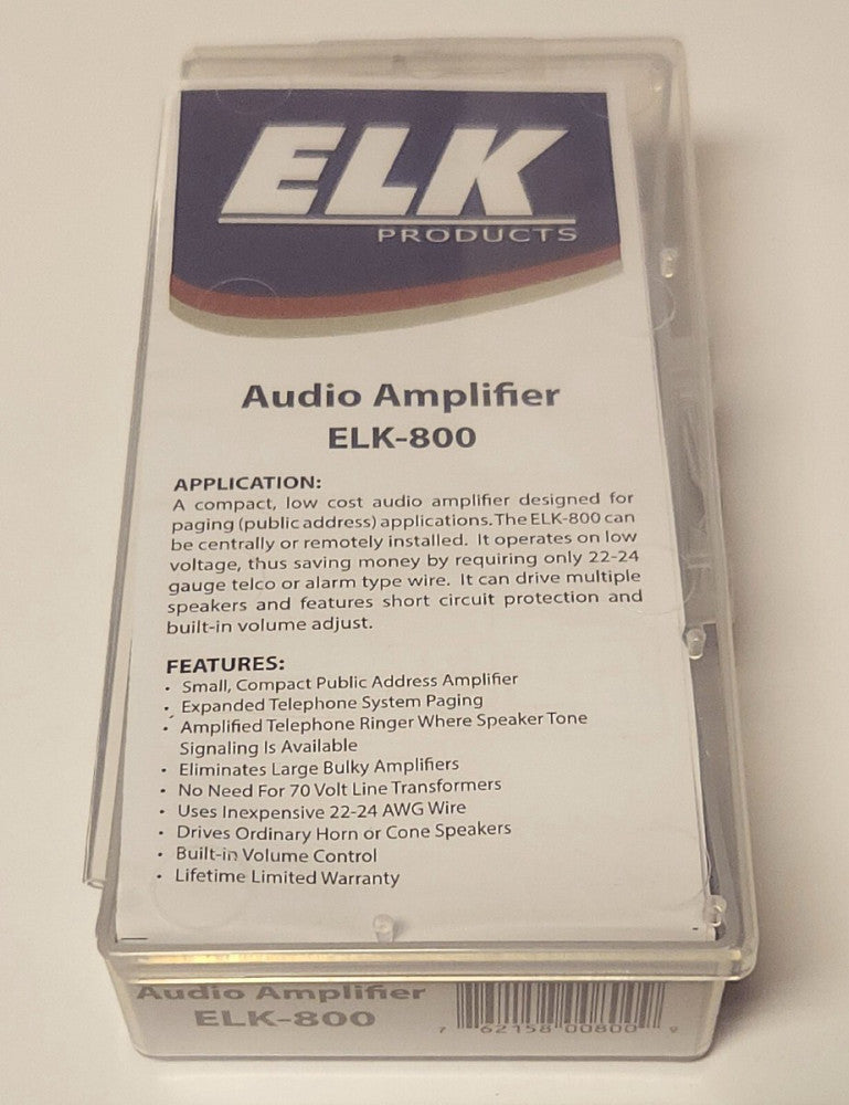 ELK PRODUCTS ELK-800 Audio Amplifier ELK 800 12 VDC 10 Watt