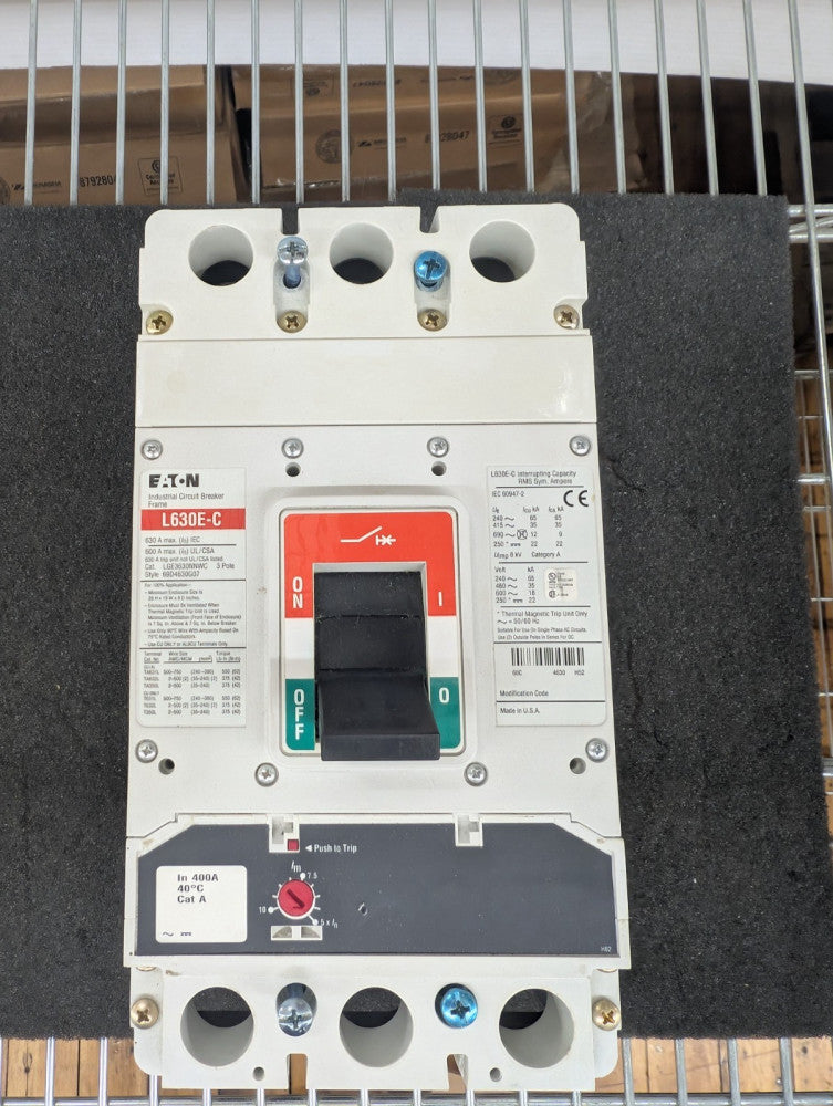 Used, Eaton, L630E-C, INDUSTRIAL CIRCUIT BREAKER FRAME LGE3630NNWC 630A, 480V