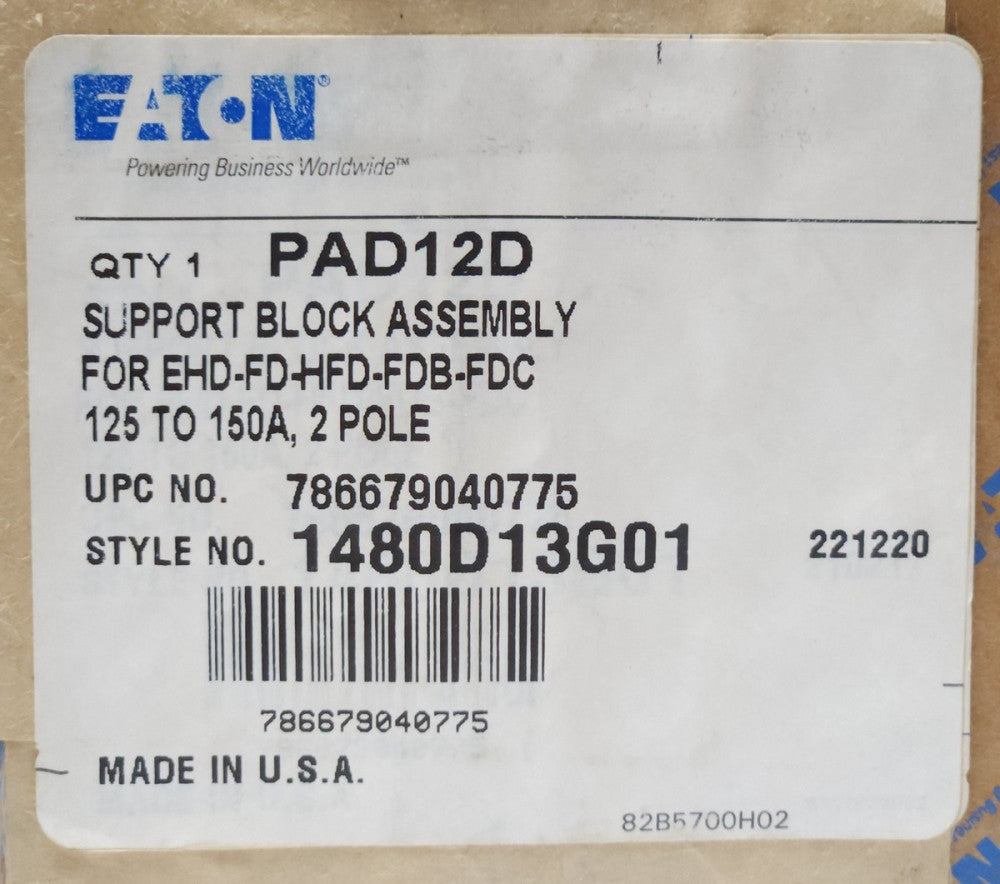 EATON CUTLER HAMMER PAD12D 2 Pole Circuit Breaker Support Block Assrmbly 1480D13