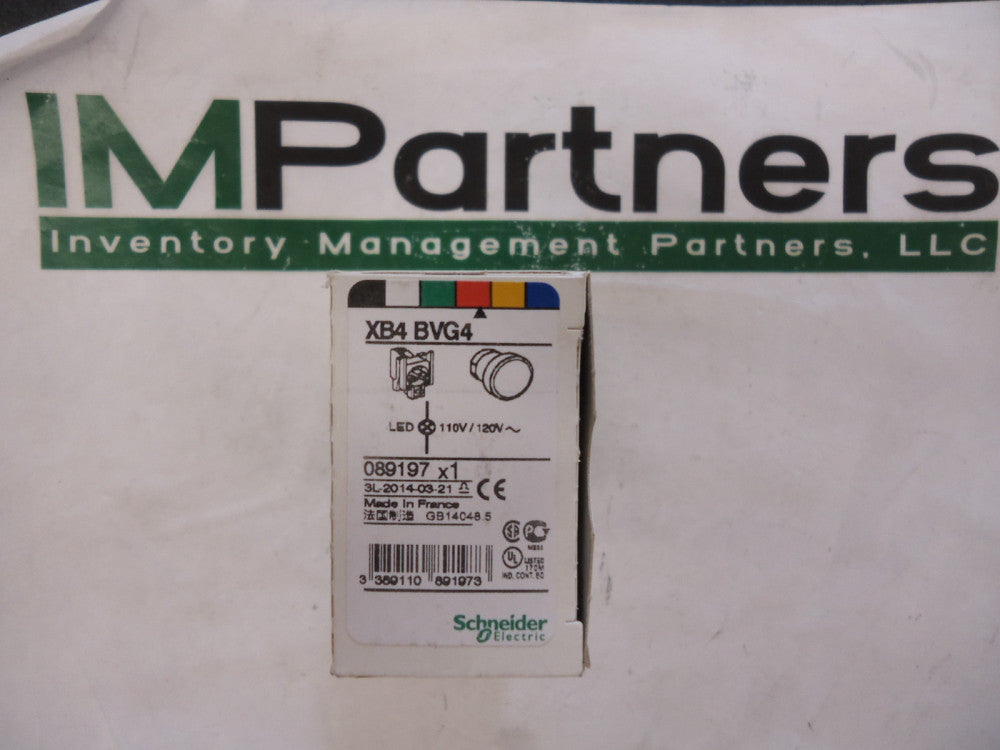 New, Schneider Electric, XB4BVG4, RED COMPLETE PILOT LIGHT 22 PLAINS LENS