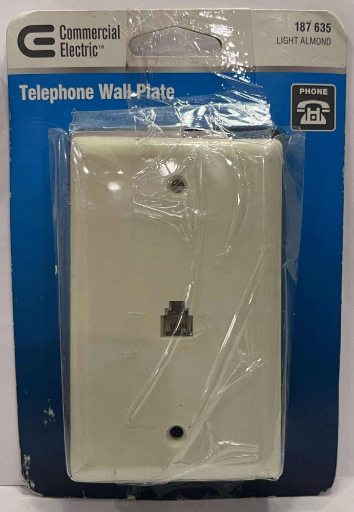 COMMERCIAL ELECTRIC 187 635 Telephone Wall Plate Light Almond