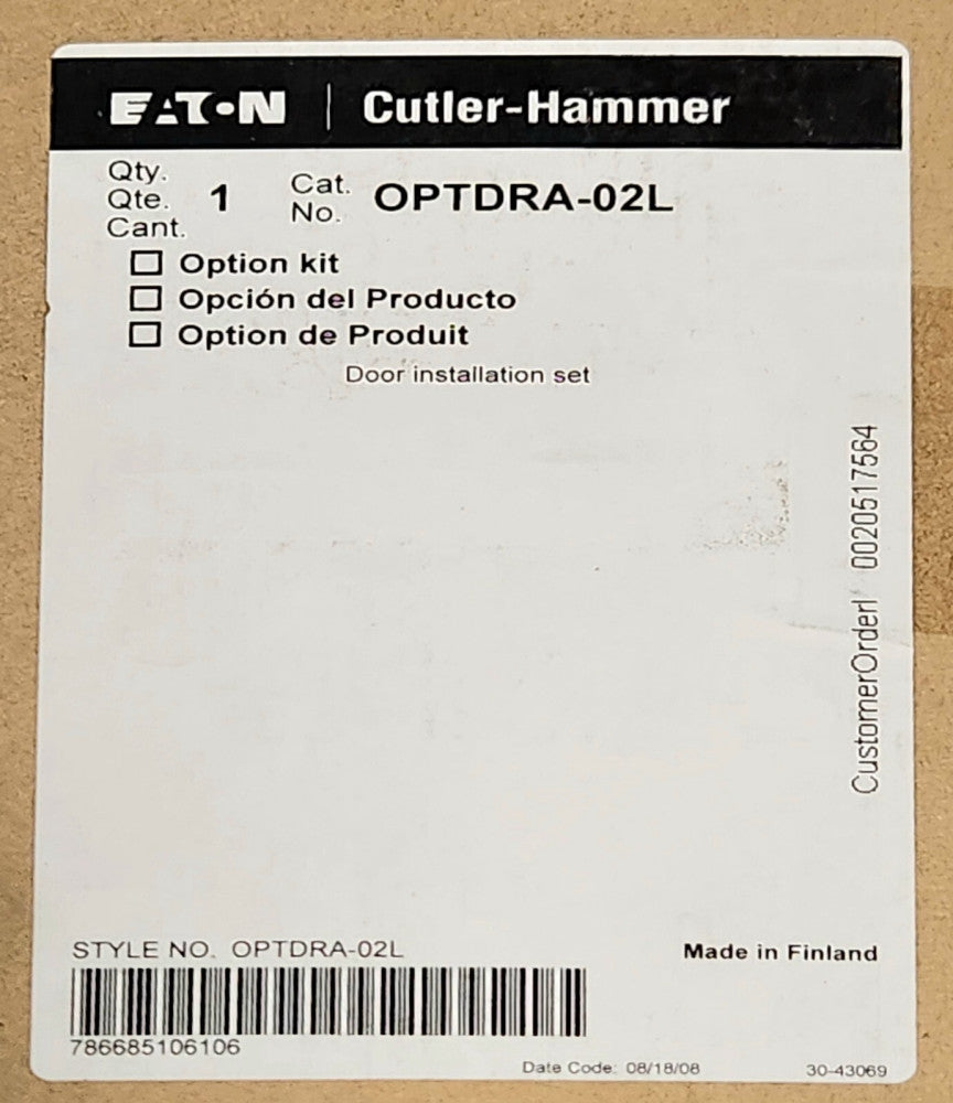 EATON CUTLER HAMMER OPTDRA 02L Door Installation Set Drive Control Operator
