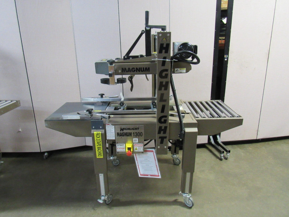 HIGHLIGHT MAGNUM 1300 TB-U BOX CASE TAPE SEALER TAPER  1 PH 120VAC 2" ROLLER