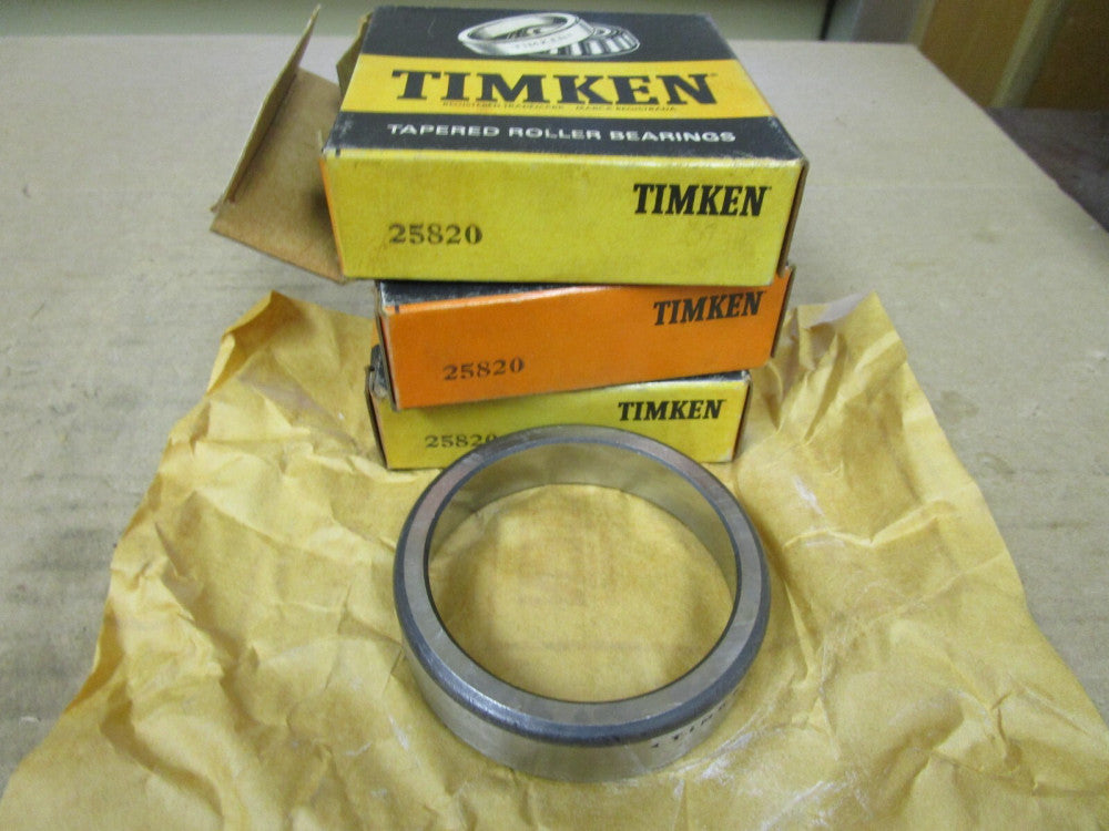 NEW LOT OF 3 TIMKEN TAPERD ROLLER BEARING CUP 25820