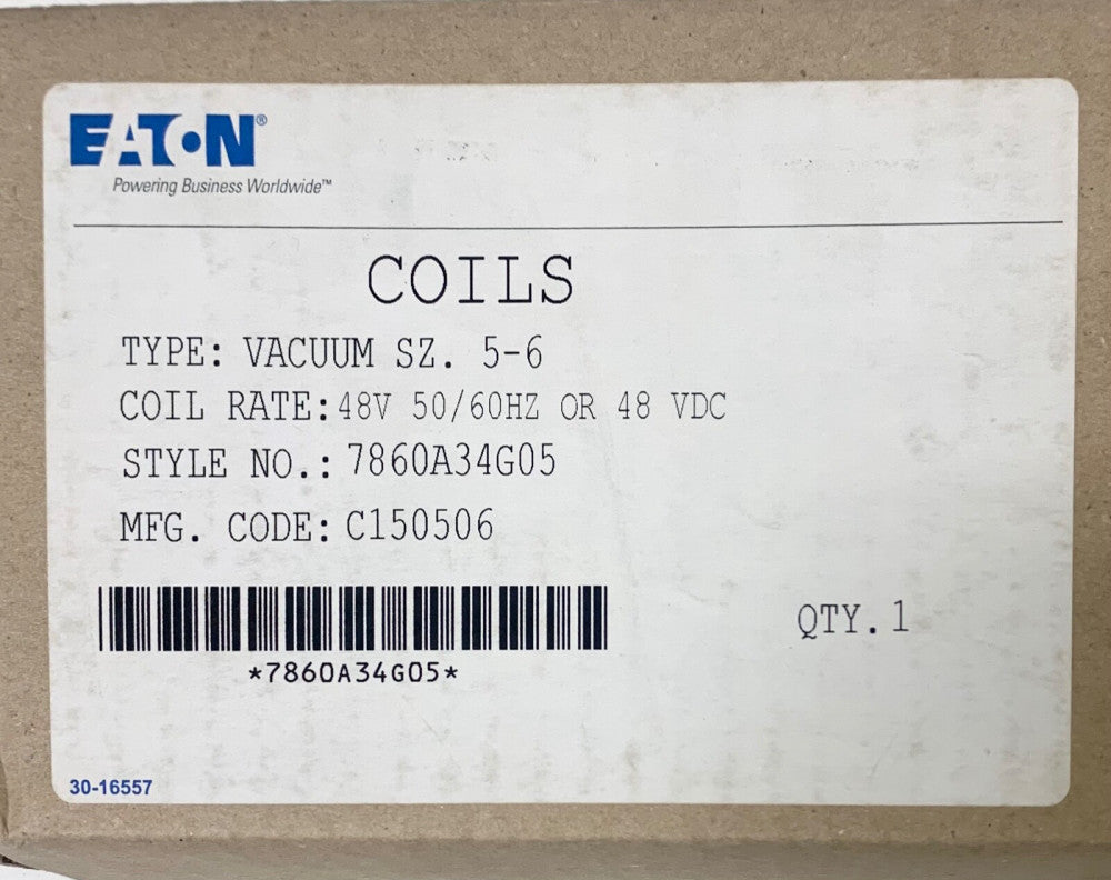 EATON CUTLER HAMMER Type SJ Vacuum Coil Size 5 Size 6 7860A34G05 48 VAC 48 VDC