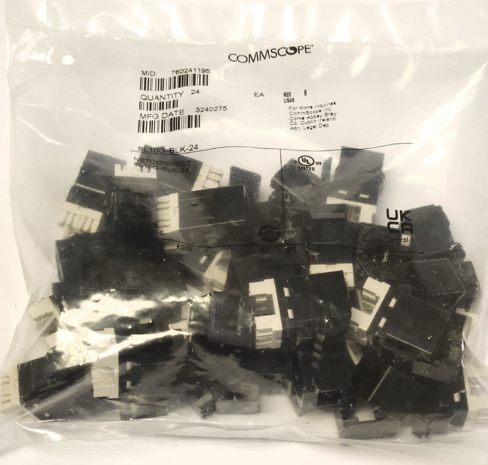 SEALED BAG OF 24 COMMSCOPE SL10G BLK 24 NETCONNECT SL10GC6A 2402 SL Series