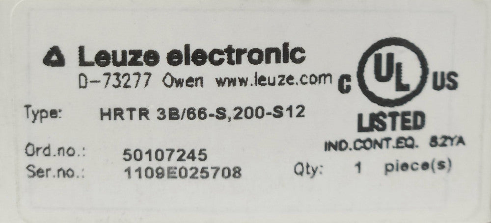 LEUZE ELECTRONIC HRTR 3B/66-S 200-S12 Photoelectric Sensor HRTR 3B 66 S 200 S12