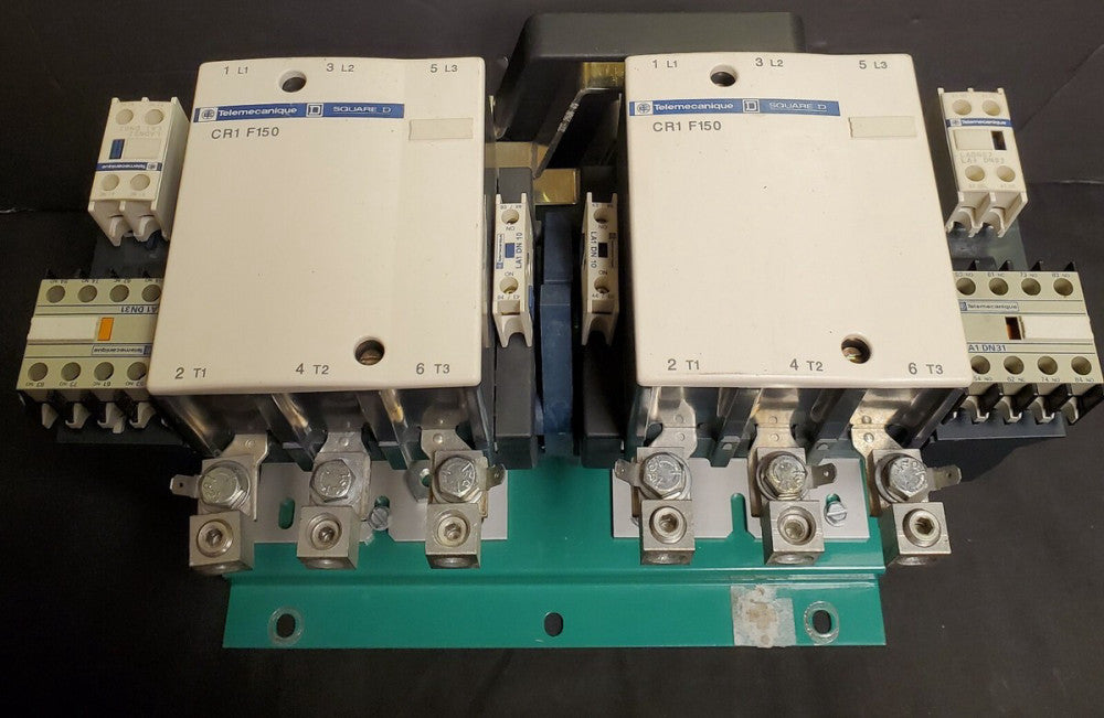 (1) Set of SQUARE D TELEMECANIQUE CR1 F150 Contactors Interlocking w/ LX0FF009