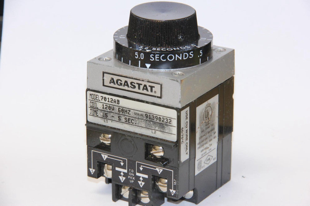 AGASTAT 7012AB Time Delay Relay .05-5.0 Seconds 120V