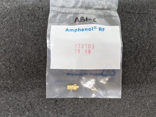 New, Amphenol, 132103, CONN SMA JACK STR 50 OHM SOLDER - Lot of 3pcs