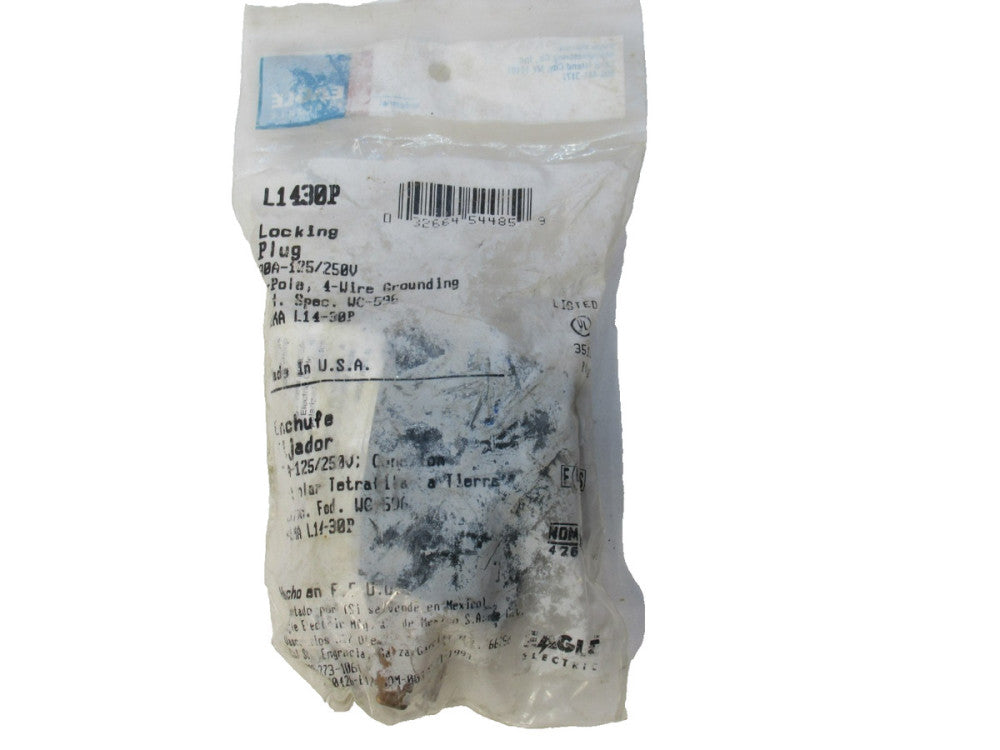 Eagle L1430P 30A 125/250V 3 Pole 4-Wire Locking Plug (New)