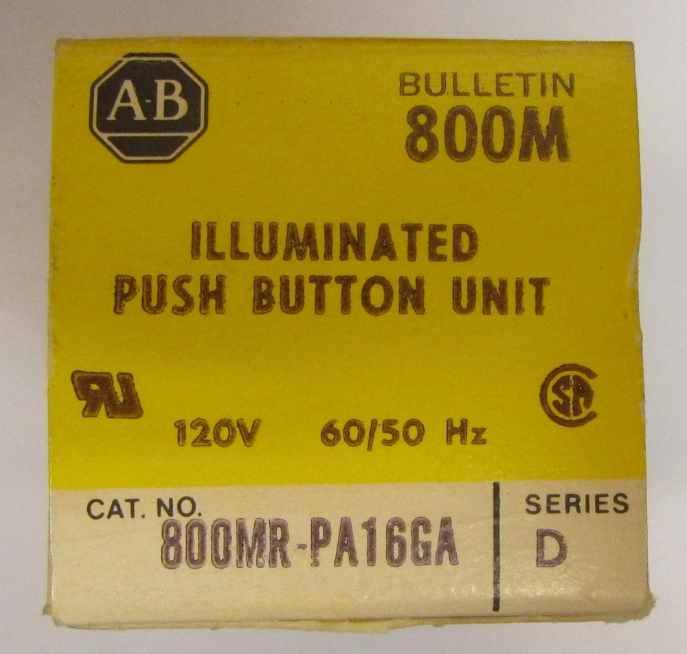 ALLEN BRADLEY 800MR PA16GA GREEN Lens Illuminated Push Button