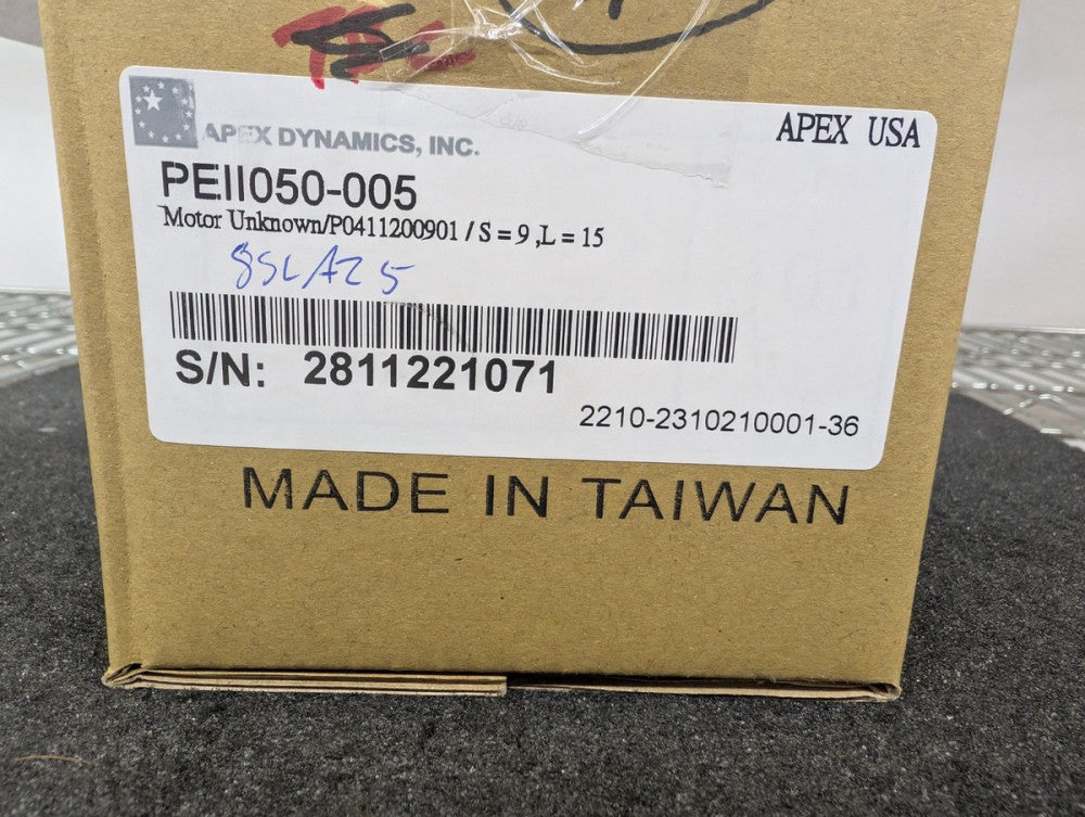 New, Apex Dynamics, PEII050-005, INLINE PLANETARY GEARBOX, SIZE 50, 5:1 RATIO