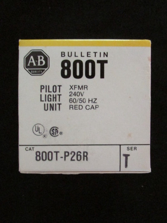 ALLEN BRADLEY 800T P26R 30mm 240V RED Lens Cap Pilot Light