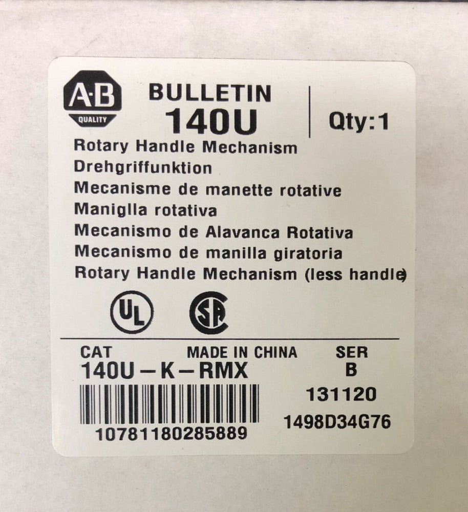 ALLEN BRADLEY EATON 140U K RMX K Frame Breaker KD HKD Rotary Handle 1498D34G76