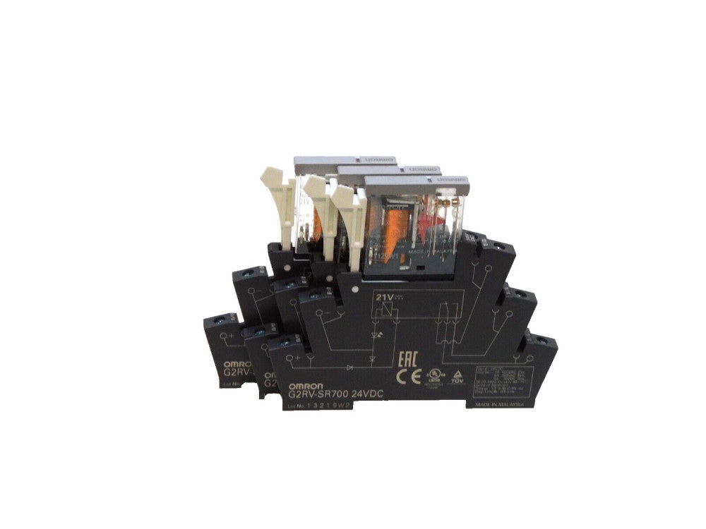 LOT OF 3 OMRON G2RV-1-S-G RELAY W/ BASE G2RV-SR700 24VDC