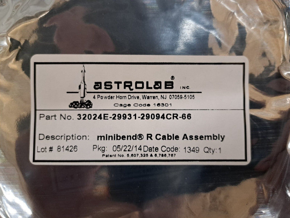 New, Huber & Suhner, 32024E-29931-29094CR-66, RF Cable Assembly