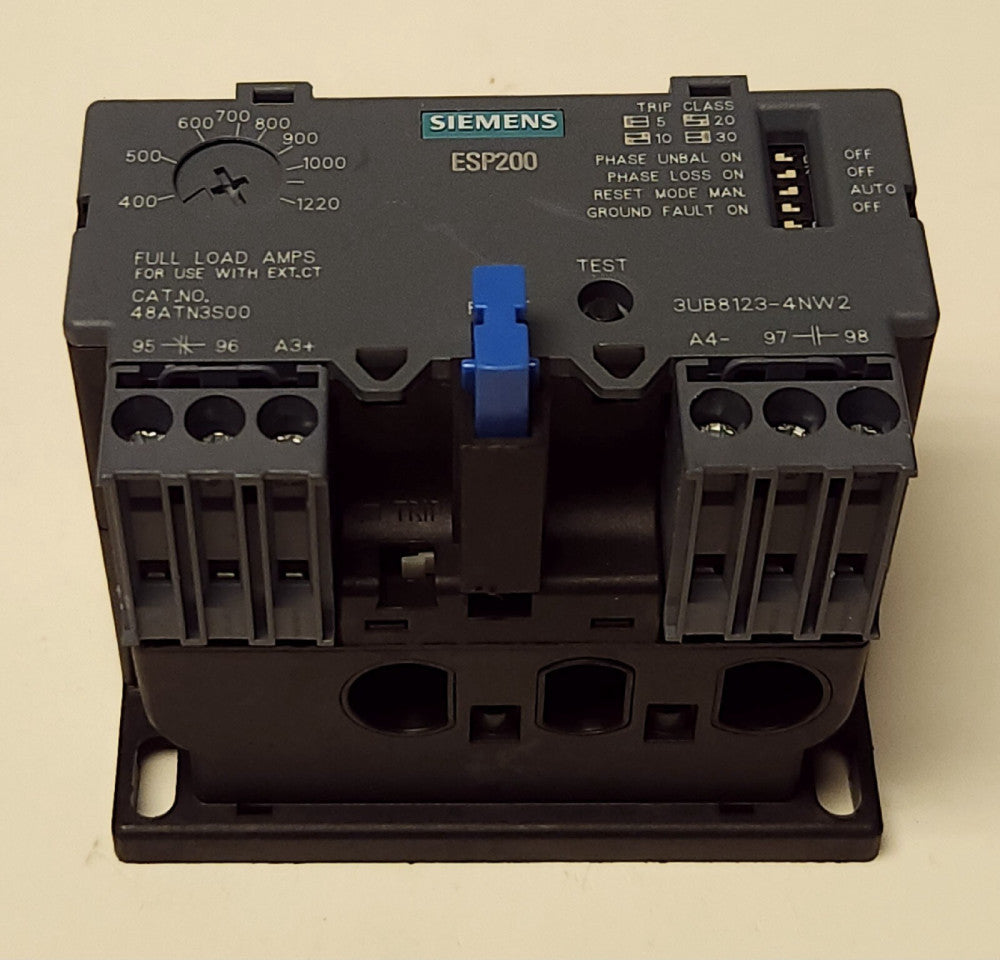 SIEMENS 48ATN3S00 ESP200 Overload Relay 3UB8123 4NW2 400-1220 AMP