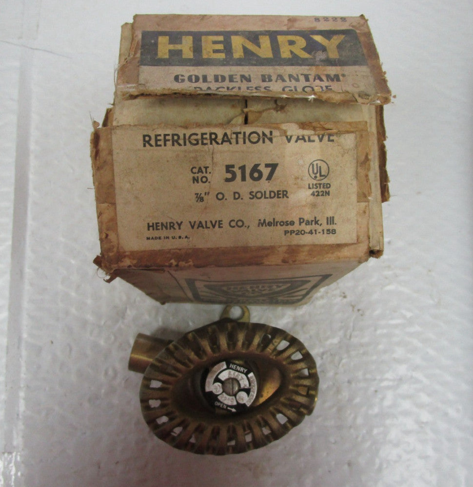 Henry Refrigeration Valve 5167 7/8" OD Solder