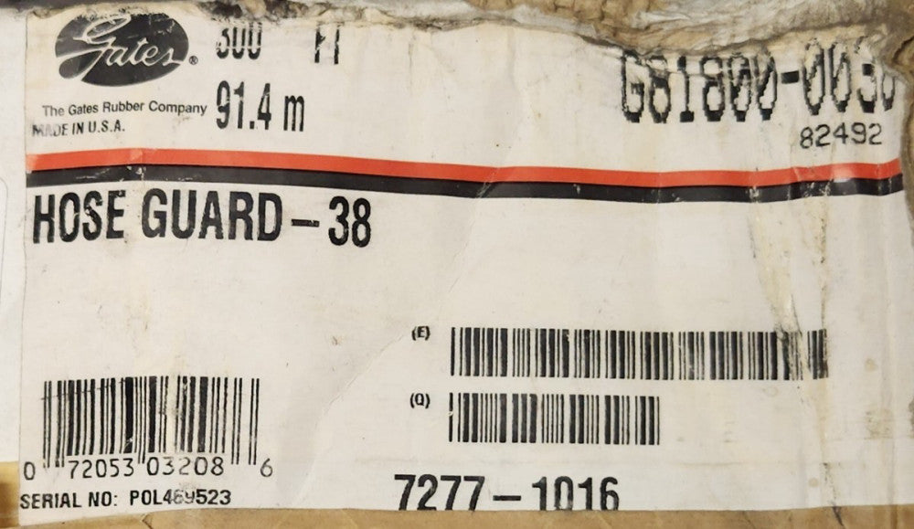 GATES G81800 0038 82492 Hose Guard 38 300ft 91.4m MSHA IC-2/2/0