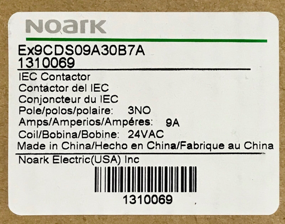 NOARK EX9CDS09A30B7A 1310069 IEC Contactor 9 AMP 24 VAC 1NOA001