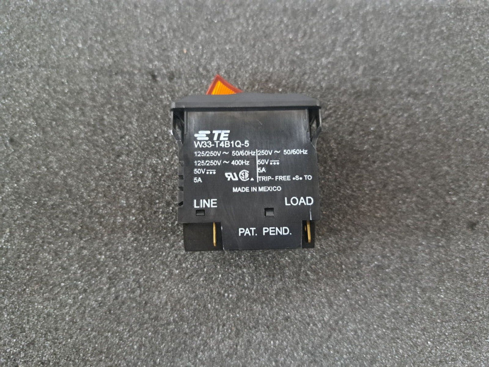 New, TE Connectivity, W33-T4B1Q-5, CIR BRKR THRM 5A 250VAC 50VDC