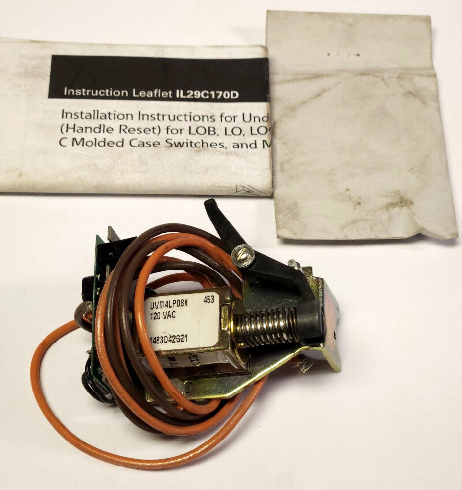 EATON CUTLER HAMMER UVM4LP08K 120 VAC L Frame UVR Undervoltage Release Lighted