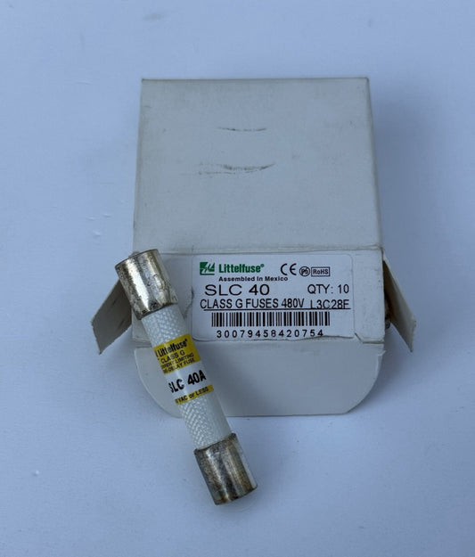 Pack of 10 - Littelfuse SLC-40 - 40 Amp Time Delay Fuse Class G 480V