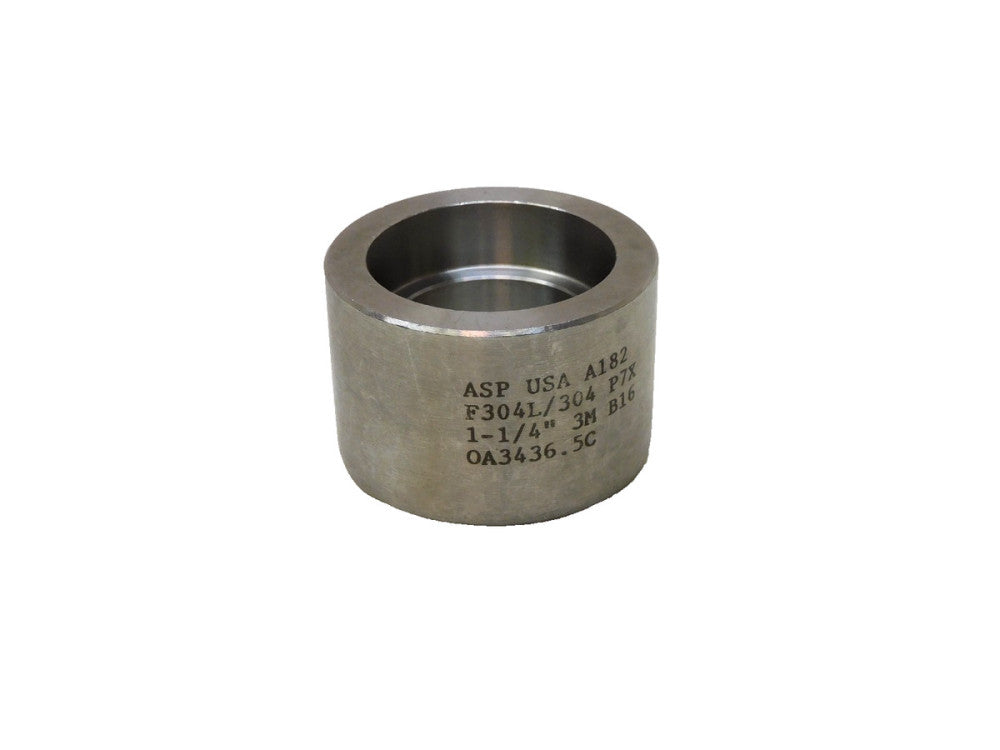 ASP 304 Stainless 1-1/4" Socket Weld Coupling 3m 3000# B16 P7X
