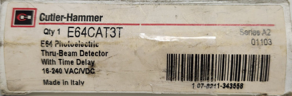 EATON CUTLER HAMMER E64CAT3T 16-240 VAC VDC E64 Photoelectric Thru Beam Detector
