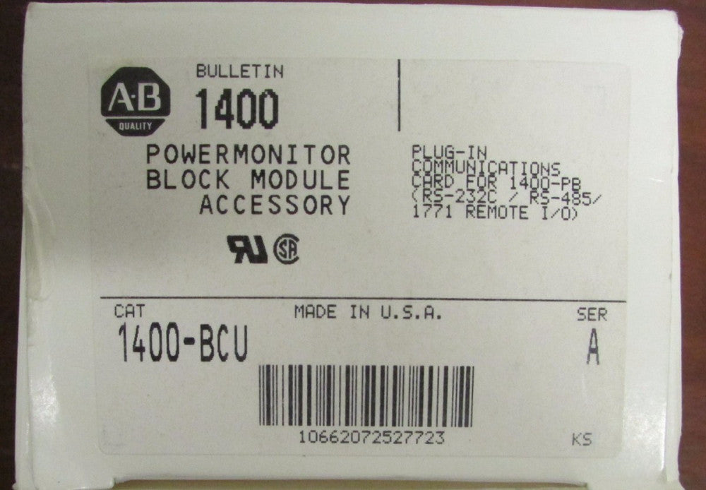 ALLEN BRADLEY 1400 BCU Plug In Communications Power Monitor Module 1400-BCU