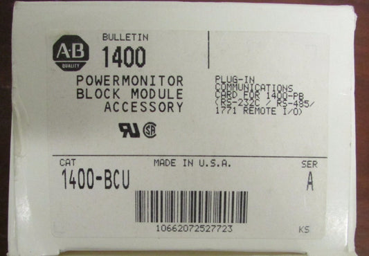 ALLEN BRADLEY 1400 BCU Plug In Communications Power Monitor Module 1400-BCU