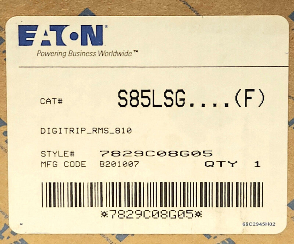 EATON CUTLER HAMMER S85LSG F DIGITRIP RMS 810 LSG Ground Fault Trip Unit 7829C08