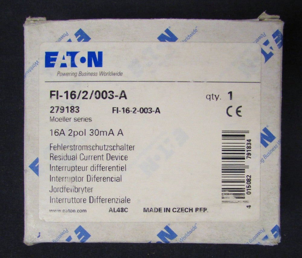 EATON KLOCKNER MOELLER FI-16/2/003-A Residual Current Breaker FI 16 2 003 A