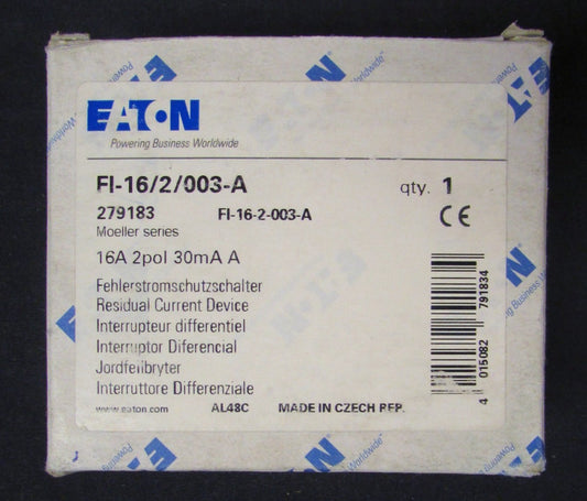 EATON KLOCKNER MOELLER FI-16/2/003-A Residual Current Breaker FI 16 2 003 A
