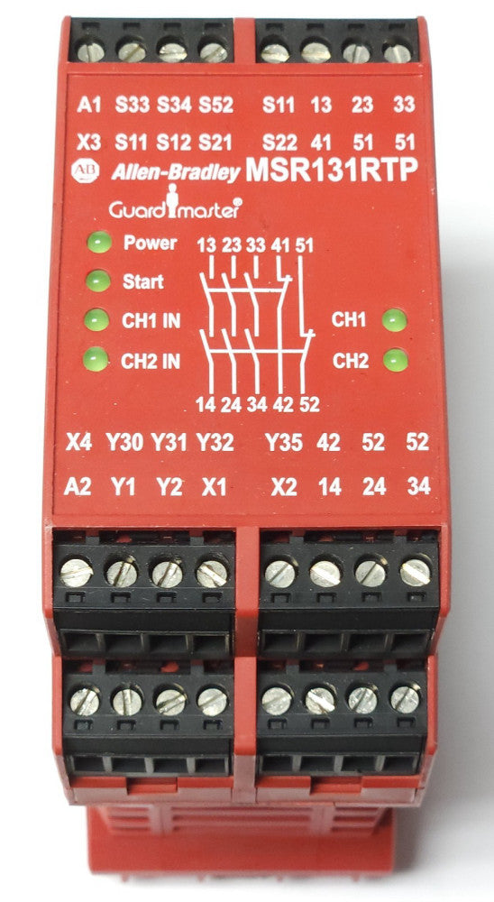 ALLEN BRADLEY 440R C23139 MSR131RTP GUARD MASTER Safety Relay Module 24 VAC VDC