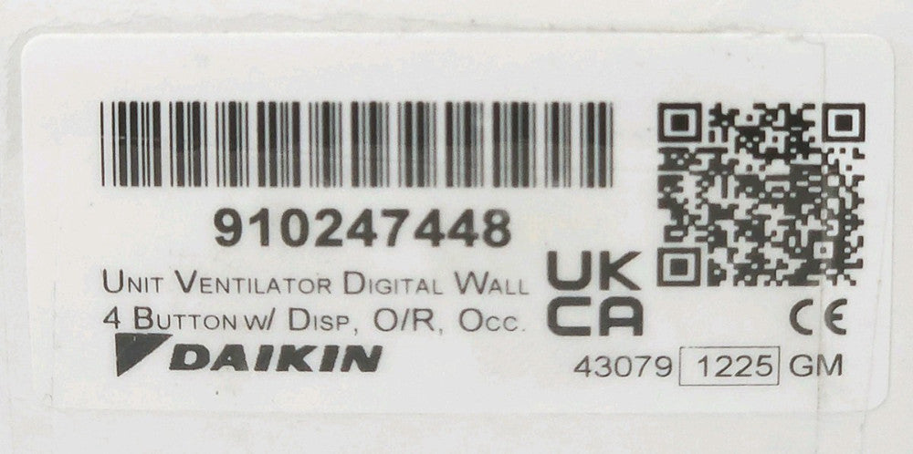 DAIKIN 910247448 MicroTech UAV UAH UAR/ER UAZ UAE Digital Vantilator Wall Contro