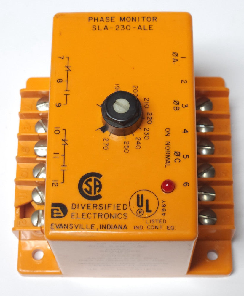 DIVERSIFIED ELECTRPONICS SLA 230 ALE PHASE Monitor 208-240 VAC 3 Phase SLA-230