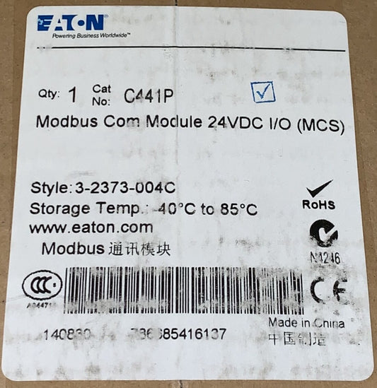 EATON CUTLER HAMMER C441P 24 VDC Modbus Communication Module I/O MCS 3 2373 004C