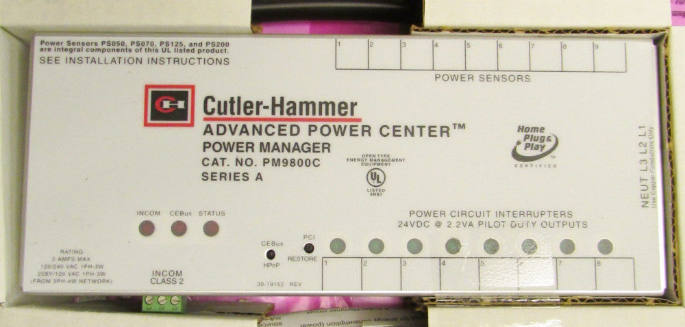 CUTLER HAMMER PM9800C Advance Power Center Power Manager PS052 PS070 PS125 PS200