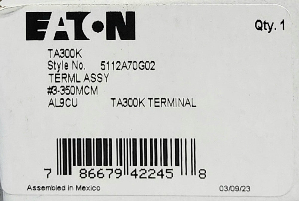 EATON CUTLER HAMMER TA300K ILSCO D2893 K Frame Breaker Lug Terminal Type KD HKD