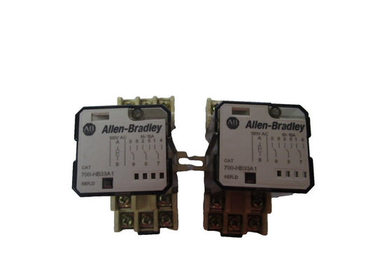 Allen Bradley 700-HB33A1 Relay Ser. D 120VAC w/Base Lot Of 2