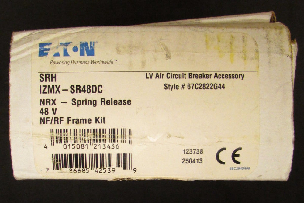 EATON CUTLER HAMMER IZMX SR48DC 48 VDC NRX Spring Release Shunt Trip 67C2822G44