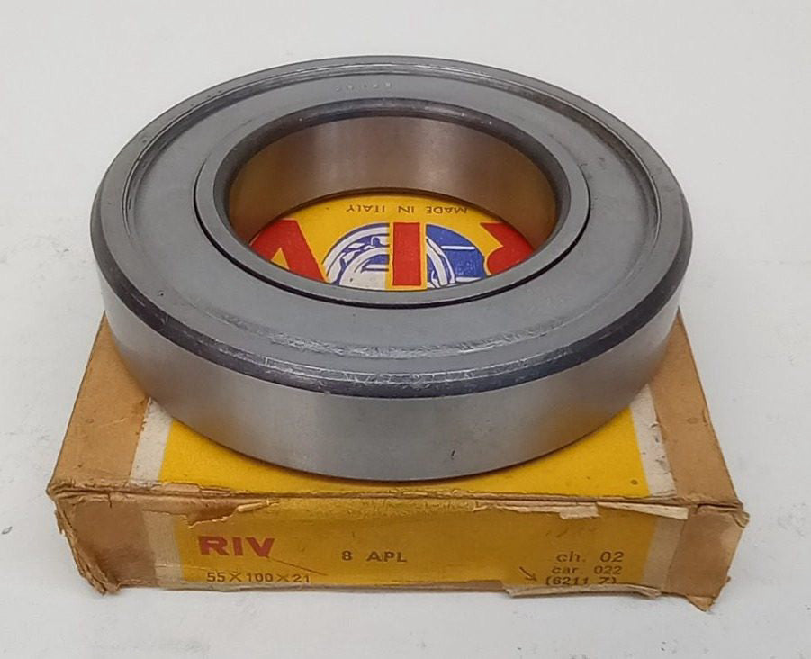 RIV 8 APL Ball Bearing Deep Groove 55X100X21mm 6211-Z Single Shielded