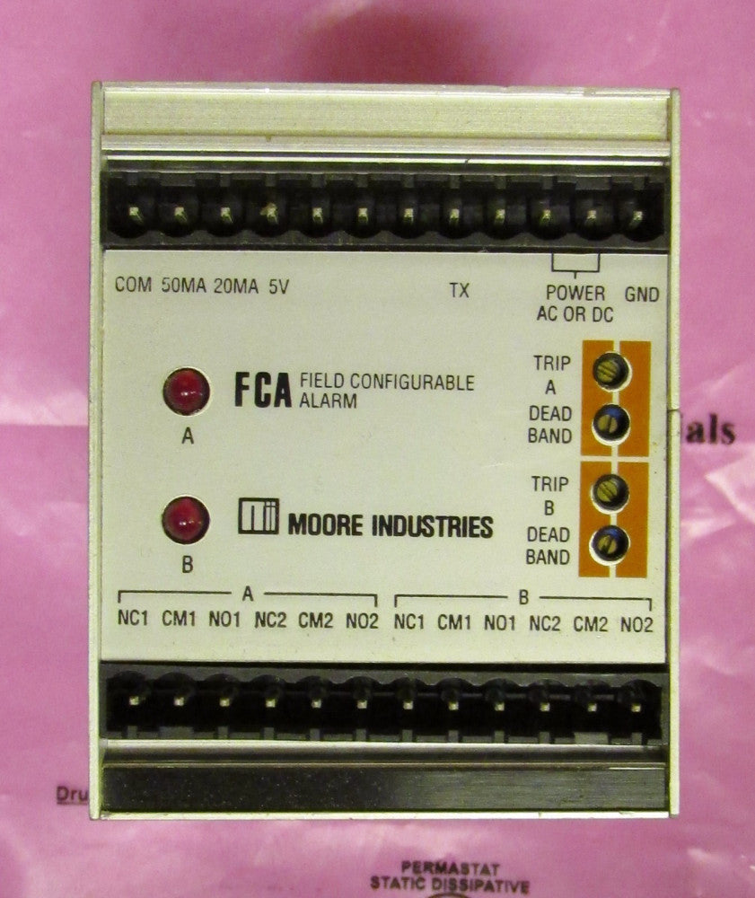 MOORE INDUSTRIES FCA 10-50MA DH1L1 U Din Rail Mount FCA Alarm Module Relay