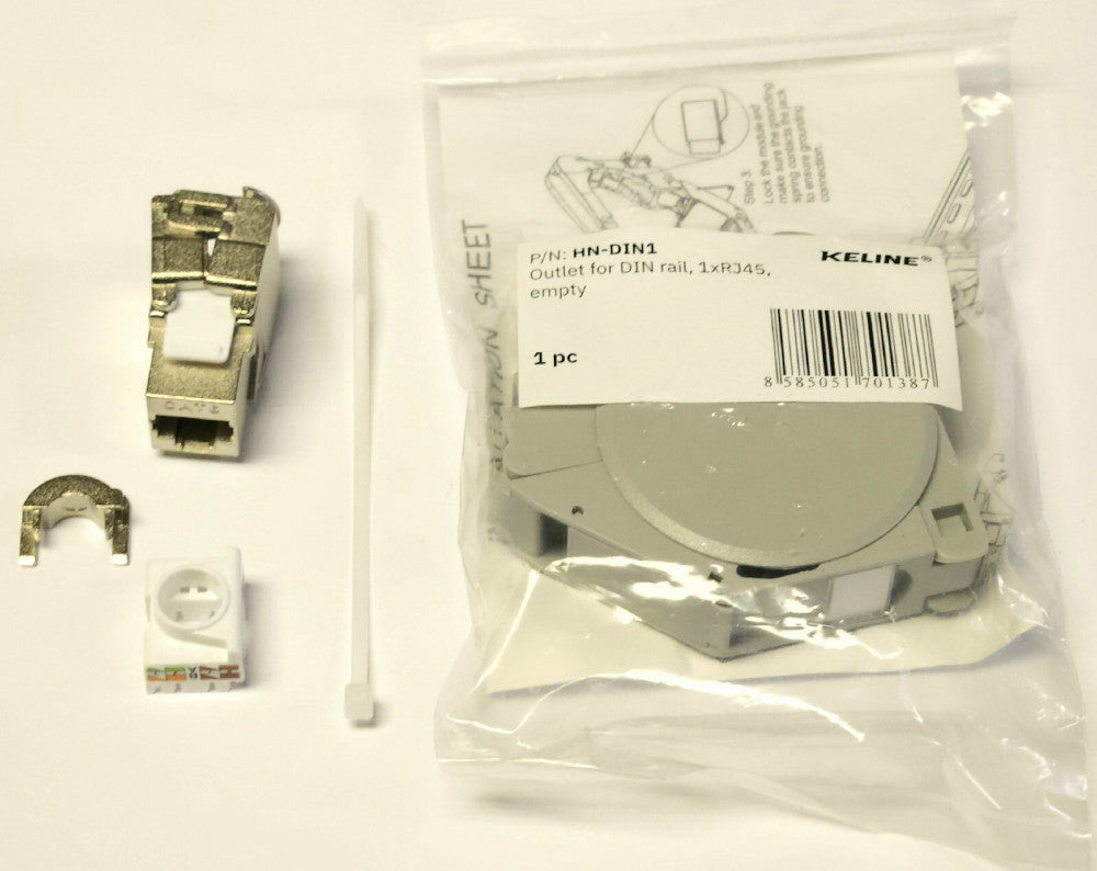 KEYSTONE KEJ C6 S TL HN DIN C6S KELINE DIN RAIL Keystone Holder CAT6 1XRJ45 KIT