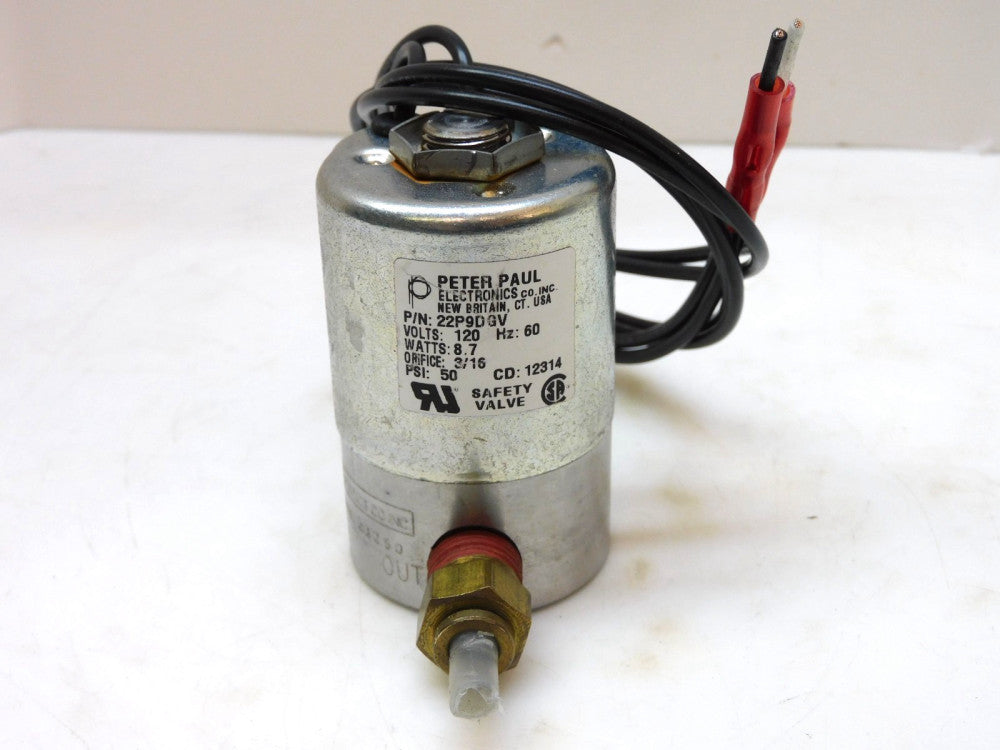 PETER-PAUL 22P9DGV 2-WAY NORMALLY CLOSED VALVE 3/16" ORIFICE 1/4" NPT