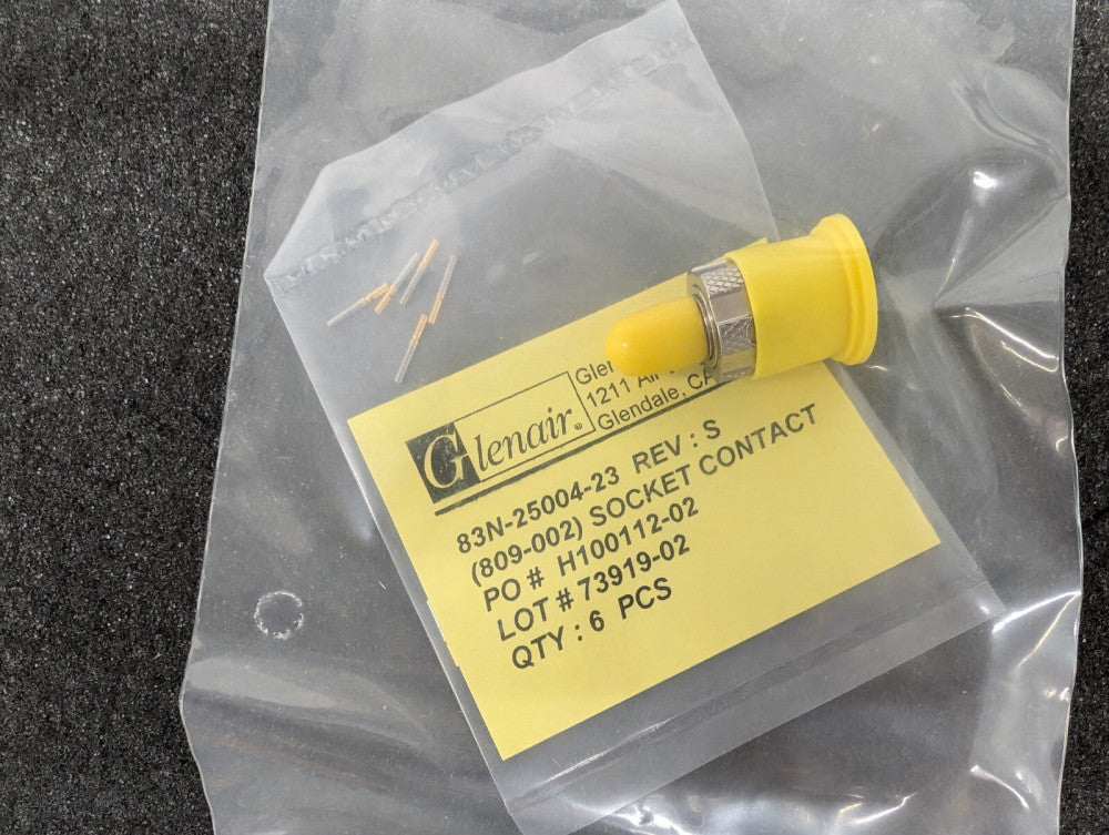 New, Glenair, 801-008-26M6-6SA, CONN PLUG FMALE 6POS GOLD CRIMP