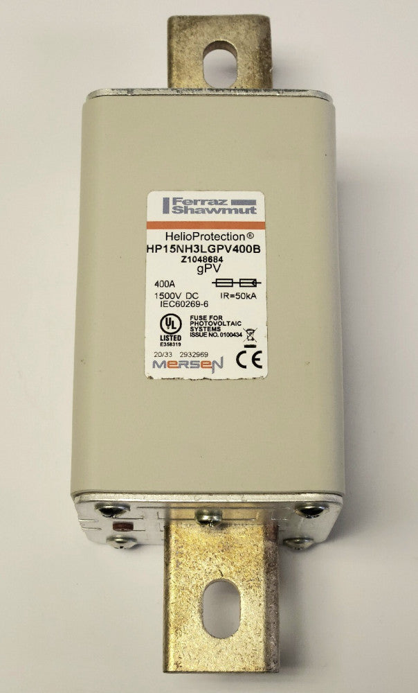 FERRAZ SHAWMUT HP15NH3LGPV400B 400 AMP Helio Protection Fuse 1500 VDC Z1048684