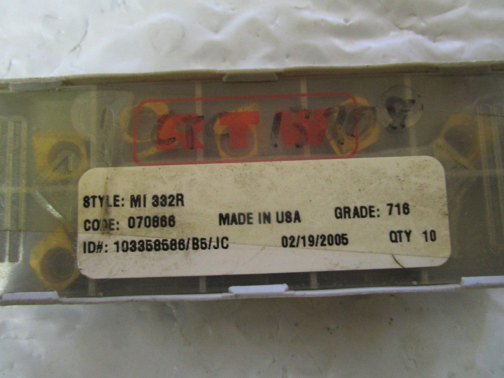 Lot Of 9 RTW 716 Carbide Inserts MI 332R